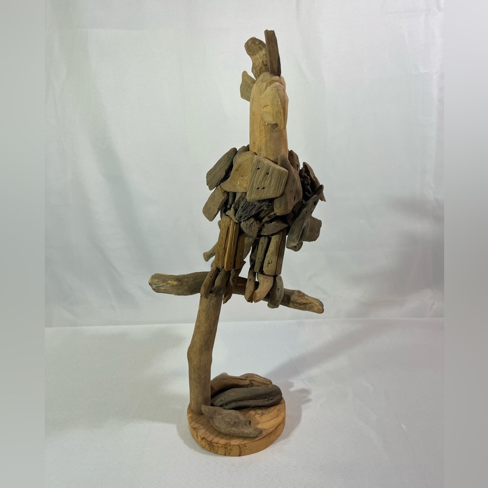 Driftwood Folk Art Bird Handmade Unsigned 17” Naturalist - Picture 3 of 9